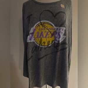 Junk Food Clothing Gray Los Angeles Lakers Long Sleeve Tee